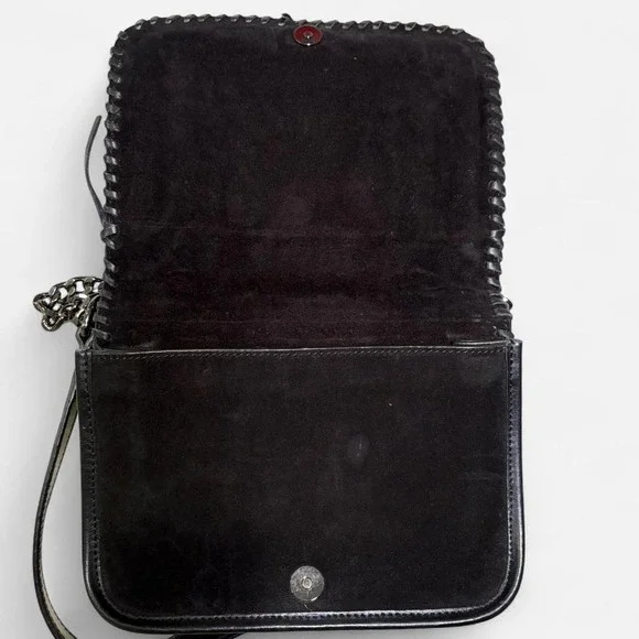 ZARA WOMAN Black Suede Leather Chain Strap Shoulder Bag Crossbody‎ - Picture 4 of 6